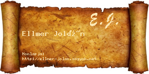 Ellmer Jolán névjegykártya